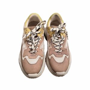 Ash Women's Beige and Yellow Lace-Up Sneakers